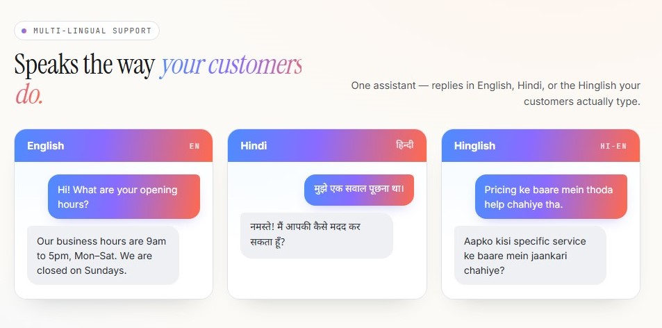 Multi-Lingual Support